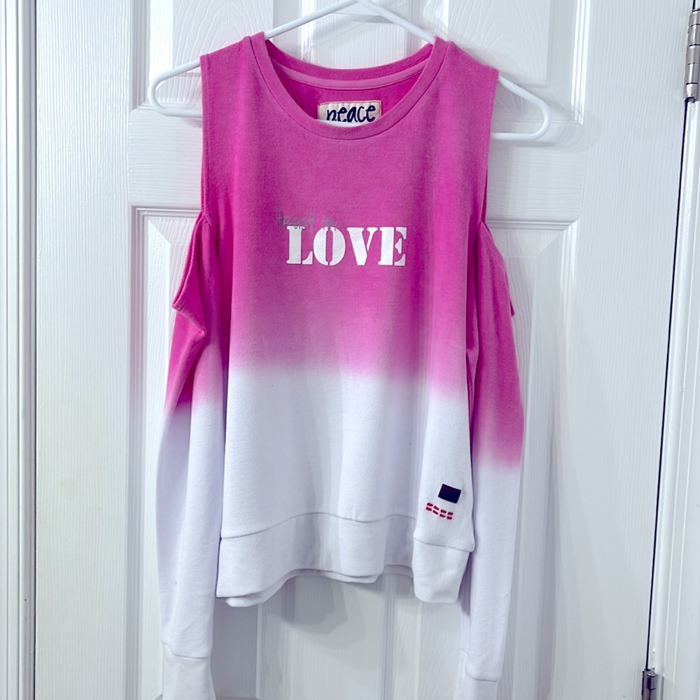 peace love world sweatshirt, new with tags, women’s size small